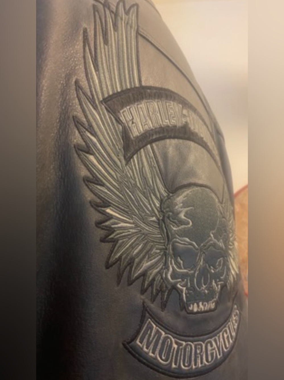 Harley Davidson Mens SKULL Leather Jacket